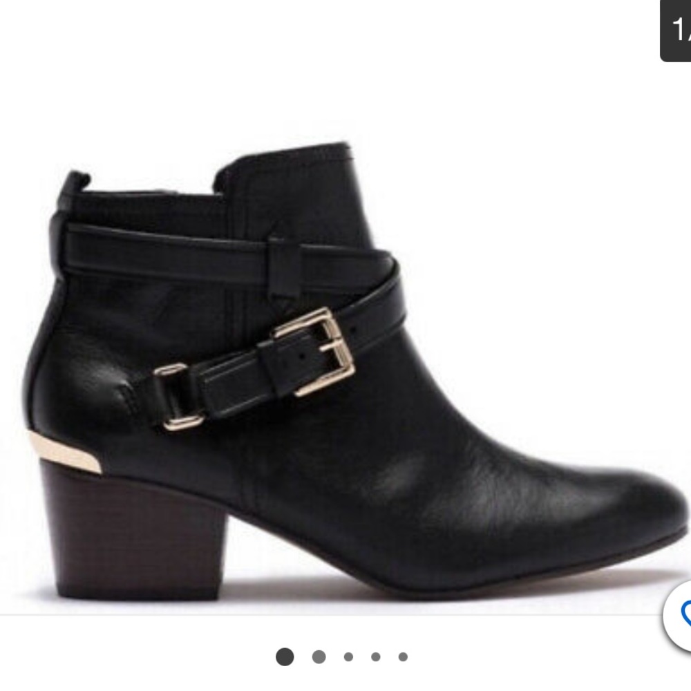 Women’s Black Leather Coach Pauline Booties